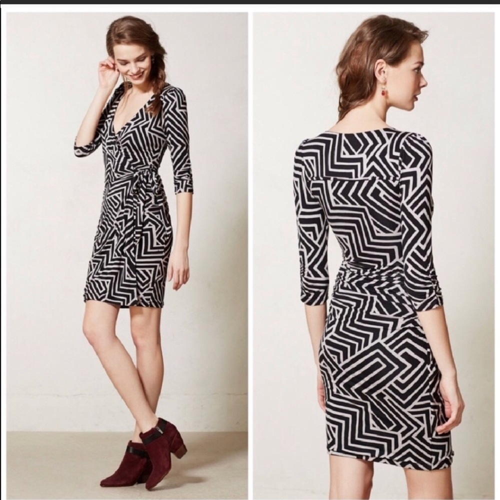 Anthropologie wrap knit dress